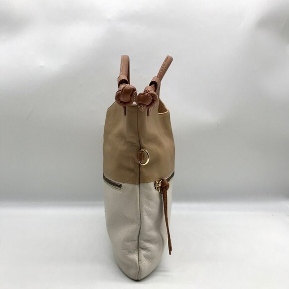 Pietro Alessandro Tan and Beige Leather Shoulder Bag - Picture 4 of 10